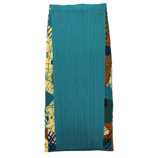 プリーツプリーズ イッセイミヤケ 02SS ロングスカート サイドスリット グリーン系 レディース サイズ1 PP22-JG776 PLEATS PLEASE ISSEY MIYAKE【AFB1】