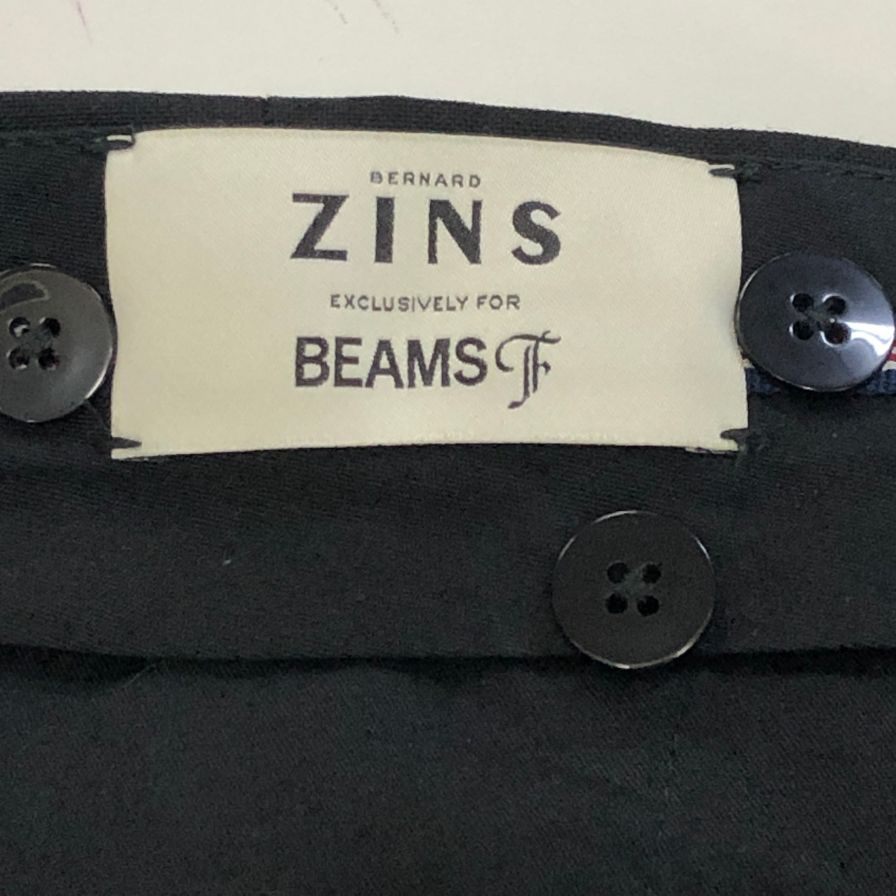 ベルナールザンス ×ビームス ウール混合 スラックス  パンツ メンズサイズ US28  ブラック BERNARD ZINS × BEAMS 【AFB30】