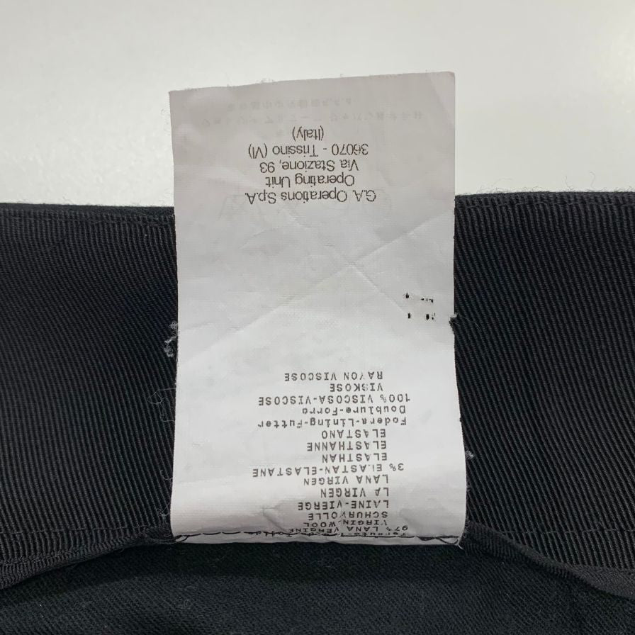 アルマーニ コレツィオーニ ノープリーツパンツ サイドジップ ウール レディース サイズ40 ブラック  ARMANI COLLEZIONI 【AFB13】