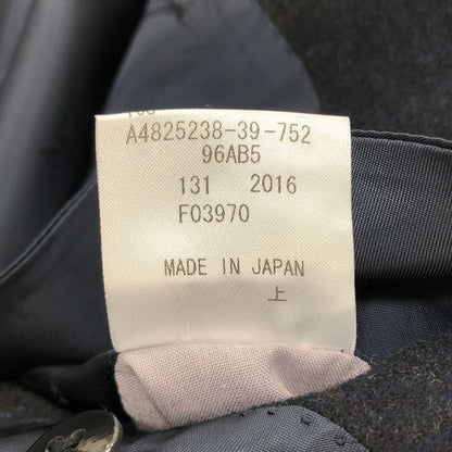 美品◆アクアスキュータム テーラードジャケット カシミア 100% チェック ネイビー メンズ サイズ96 AB5 Aquascutum 【AFB2】