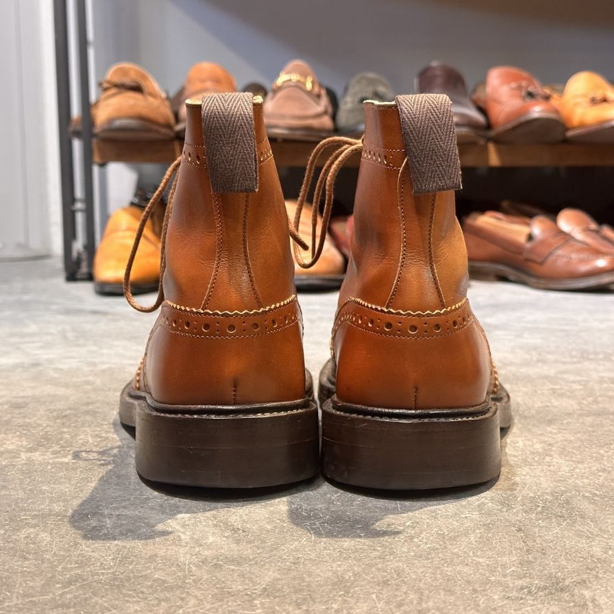 トリッカーズ カントリーブーツ M5634  ストウ カーフ アイボリー メンズ  サイズUK8.5 Tricker's ブーツ 約27.0cm【LA】【中古】