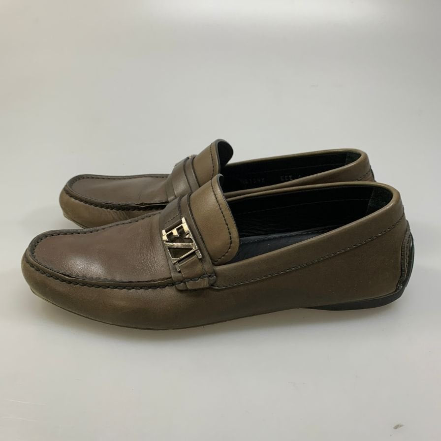 エルメネジルドゼニア ドライビングシューズ ビット ローファー レザー ブラウン メンズ サイズ6 Ermenegildo Zegna 約24.0cm【AFC3】