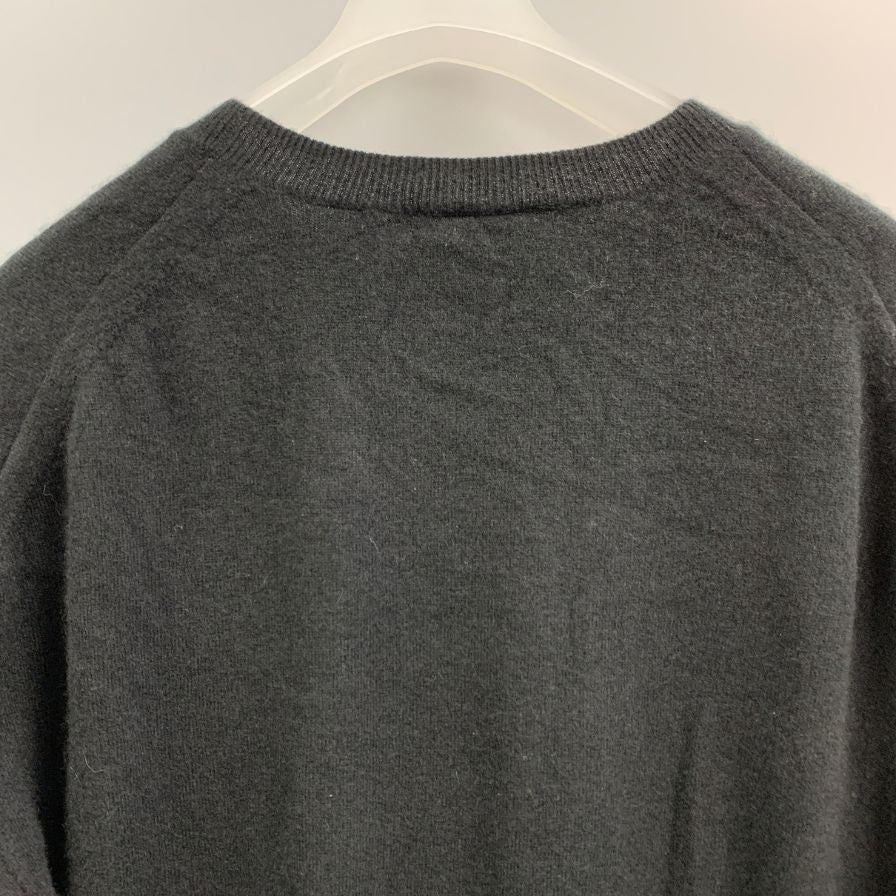 美品◆キャッシュ＆バルバ モンゴリアンカシミヤ エルボーパッチ ポロ ニット カシミヤ100％ ブラック メンズ サイズ4 cash & barba 【AFB34】