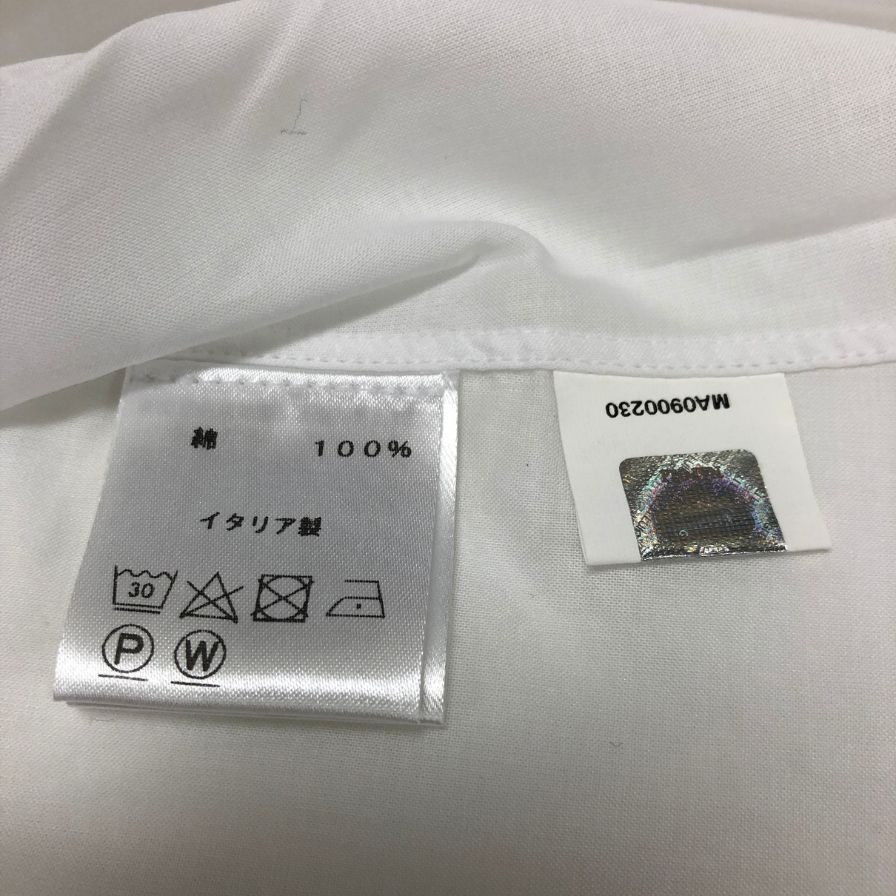 中古◆ルイジボレッリ ナポリ ドレスシャツ 長袖 コットン フォーマル スーツ ホワイト メンズ サイズ 14 1/2-37 LUIGI BORRELLI NAPOLI 【AFB7】