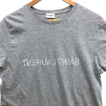 極美品◆サンローラン パリ Tシャツ リバースロゴ メンズ グレー サイズL SAINT LAURENT PARIS 【AFB16】