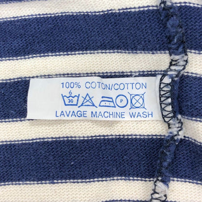 中古◆セントジェームス バスクシャツ ボートネック 長袖 コットン 90s 旧タグ フランス製 ブルー メンズ サイズM SAINT JAMES 【AFB18】