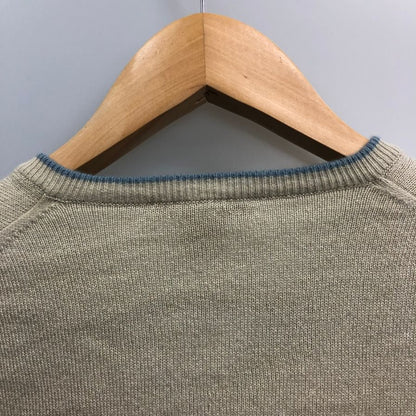 美品◆エルメネジルドゼニア ニットセーター シルク カシミヤ Vネック ベージュ系 サイズ50 メンズ Ermenegildo Zegna 【AFB41】