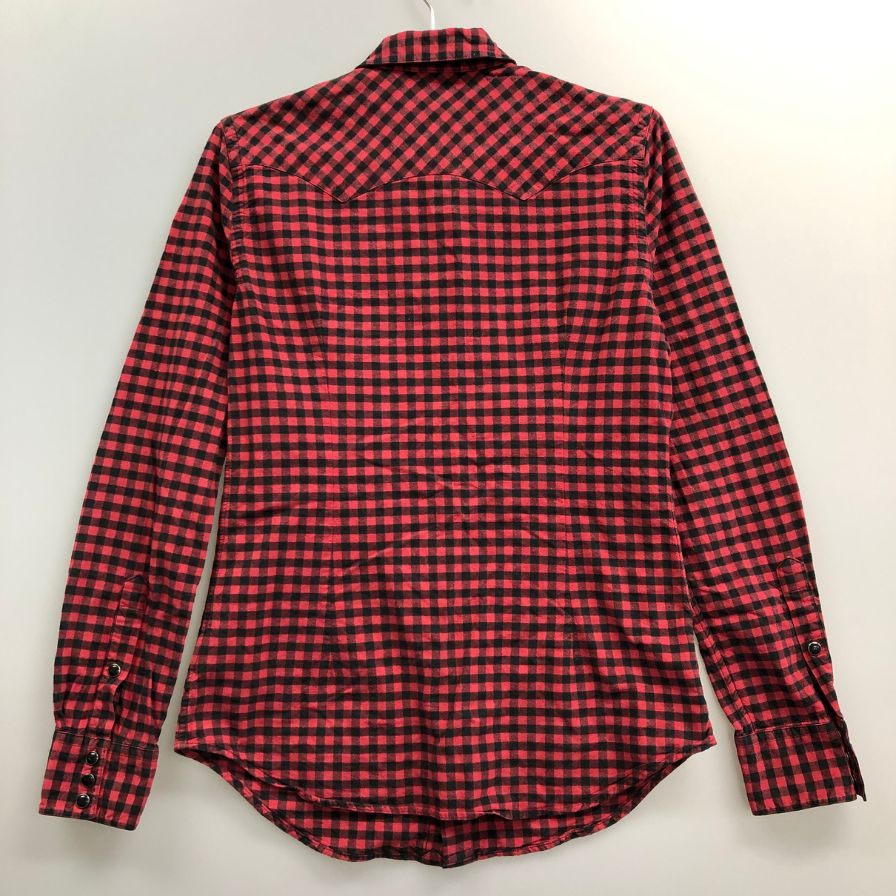 美品◆ポロ ラルフローレン 長袖シャツ チェック スナップボタン レッド サイズM メンズ POLO RALPH LAUREN 【AFB12】