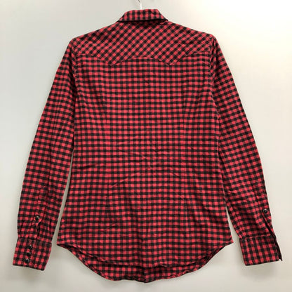 美品◆ポロ ラルフローレン 長袖シャツ チェック スナップボタン レッド サイズM メンズ POLO RALPH LAUREN 【AFB12】