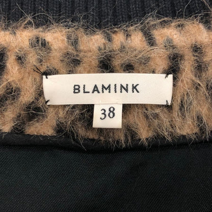 極美品◆ブラミンク 19AW ジップアップブルゾン レオパード ウール 総柄 レディース サイズ38 BLAMINK 【AFB32】
