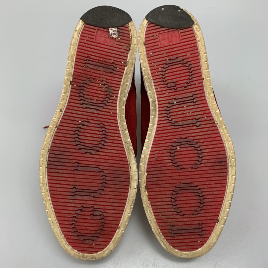 グッチ ハイカットスニーカー インターロッキングG スエード レッド メンズ サイズ9.5 295322 GUCCI 約28.0cm【AFC44】