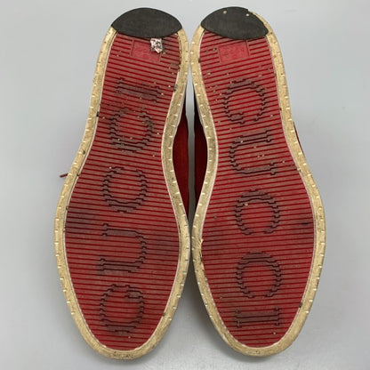 グッチ ハイカットスニーカー インターロッキングG スエード レッド メンズ サイズ9.5 295322 GUCCI 約28.0cm【AFC44】