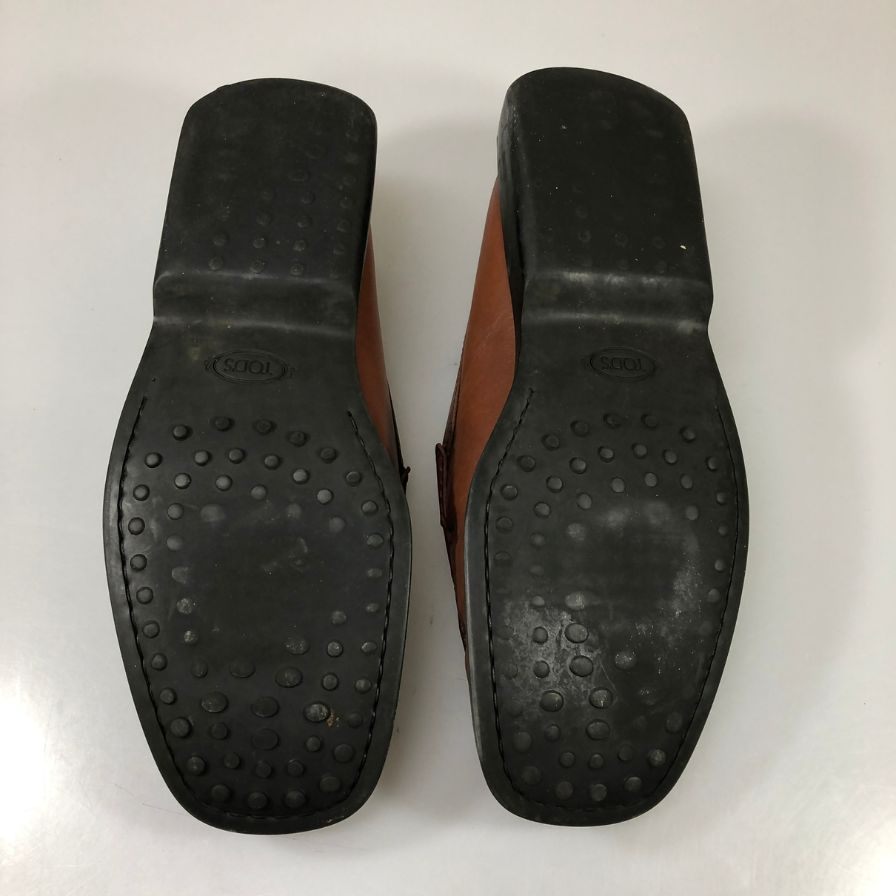 トッズ ローファー ドライビング カーフ ブラウン サイズ7.5 TODS 約26.5cm【AFC53】