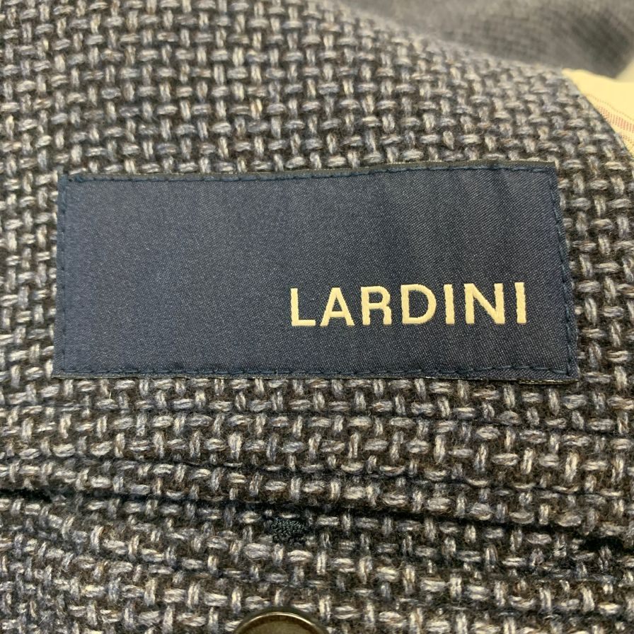 美品◆ラルディーニ ジャケット 3-B シングル ニット調 メンズ ネイビー系 サイズ 42 LARDINI 【AFA16】