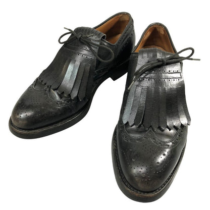 クロケット＆ジョーンズ ゴルフシューズ バークデール ウィングチップ キルト付き ブラック メンズ サイズ7E Crockett&Jones BIRKDALE 約25.5cm【AFC5】