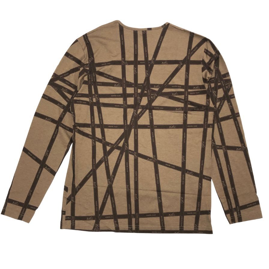 極美品◆エルメス マルジェラ期 長袖Tシャツ ボルデュック ブラウン レディース サイズXL HERMES 【AFB41】