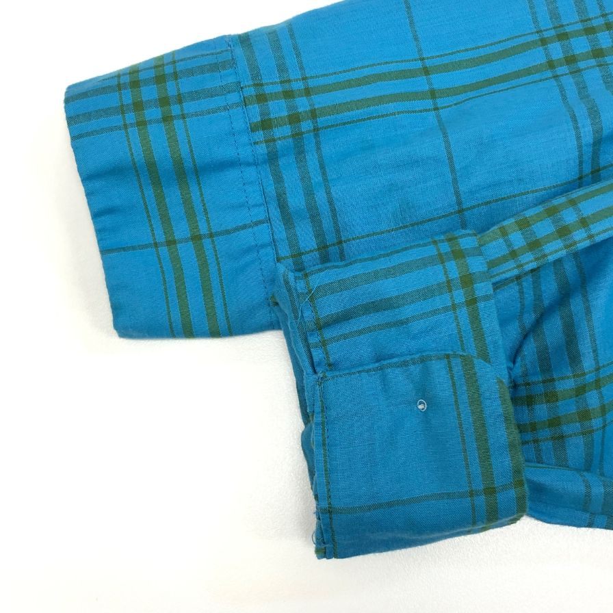 極美品◆タウンクラフト 70S チェックシャツ PENN-PRESTタグ ブルー メンズ サイズL TOWNCRAFT 【AFB19】