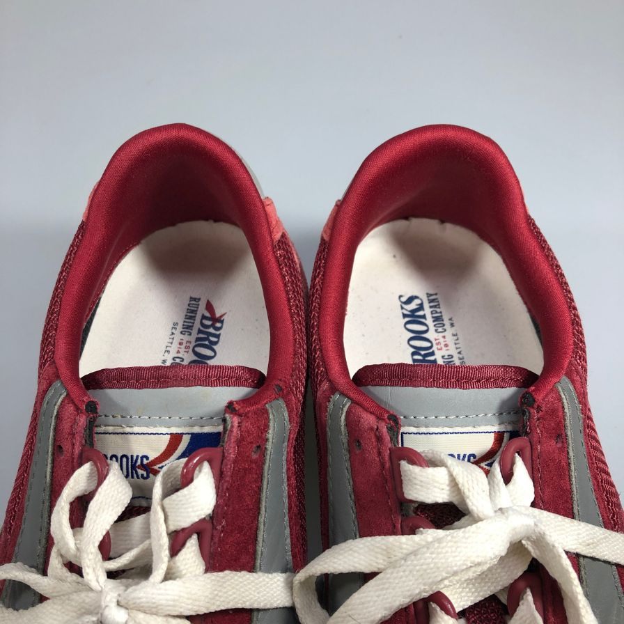 ブルックス ローカットスニーカー スウェード メッシュ 切替 ローテク ランニング ボルドー メンズ サイズ27cm BROOKS RUNNING 約27.0cm【AFC34】