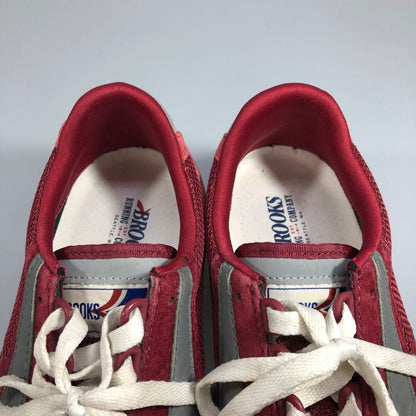 ブルックス ローカットスニーカー スウェード メッシュ 切替 ローテク ランニング ボルドー メンズ サイズ27cm BROOKS RUNNING 約27.0cm【AFC34】