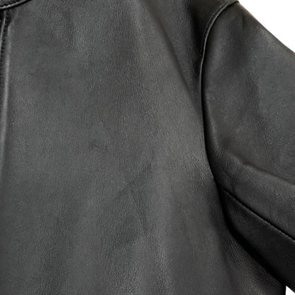 美品◆リドム シングルライダース ジャケット ジップアップ 本革 羊革 ラムレザー サイズS メンズ ブラック  LIDnM 【AFB5】