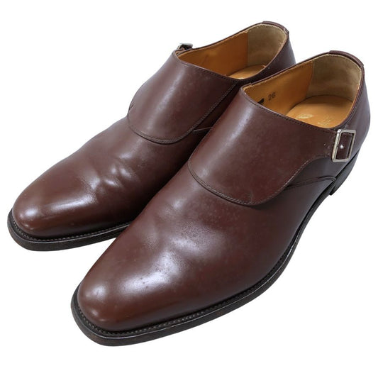 スコッチグレイン ヒロカワ レザーシューズ シングルモンク ストラップ H 2000 ブラウン メンズ サイズ26 Scotch grain HIROKAWA 約26.0cm【AFC34】