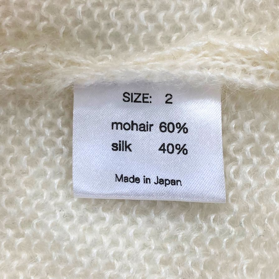 中古◆シンヤ ニット モヘア クルーネック シースルー メンズ ホワイト系 サイズ2 SHINYA 【AFB40】
