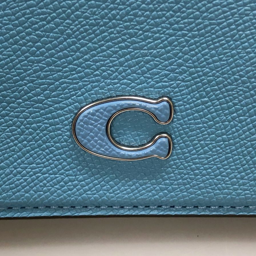 コーチ ポーチ レザー ジップ Cロゴ レディース ブルー COACH【AFE5】