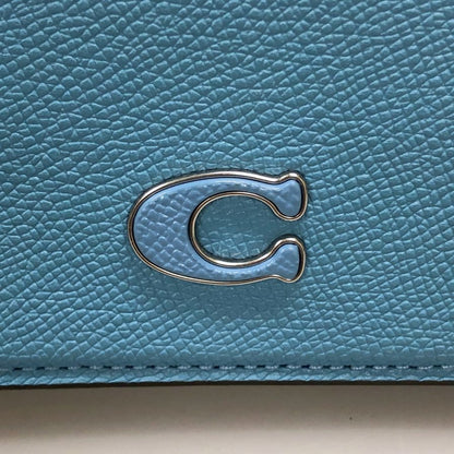 コーチ ポーチ レザー ジップ Cロゴ レディース ブルー COACH【AFE5】