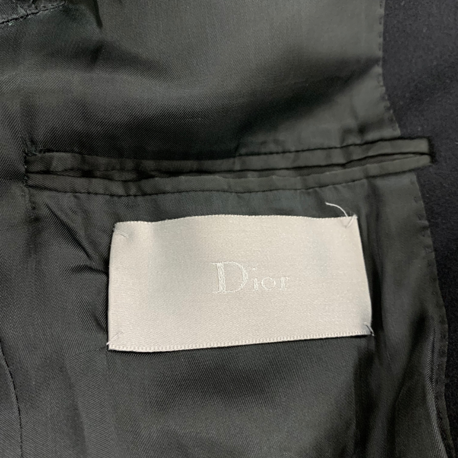 美品◆ディオールオム チェスターコート 03AW ラスター期 ウール ブラック サイズ46 メンズ DIOR HOMME 【AFA15】