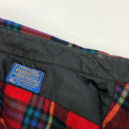 美品◆ペンドルトン 70S チェックシャツ ウール レッド メンズ サイズM PENDLETON 【AFB17】