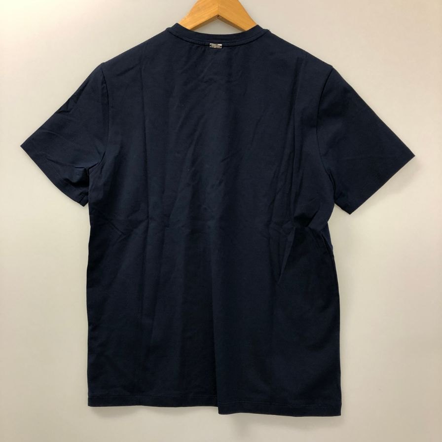 美品◆ヘルノ クルーネック コットン シャツ メンズ サイズ 44 ネイビー HERNO 【AFB38】
