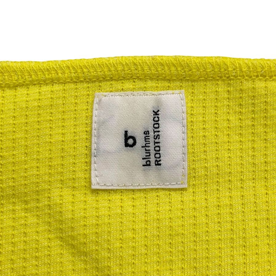 美品◆ブラームスルーツストック ショートスリーブ サーマル カットソー イエロー 半袖 Ｔシャツ 日本製 サイズ3 メンズ blurhms ROOTSTOCK MADE IN JAPAN 【AFB47】