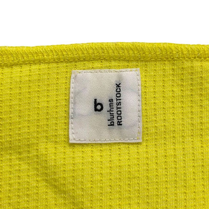 美品◆ブラームスルーツストック ショートスリーブ サーマル カットソー イエロー 半袖 Ｔシャツ 日本製 サイズ3 メンズ blurhms ROOTSTOCK MADE IN JAPAN 【AFB47】