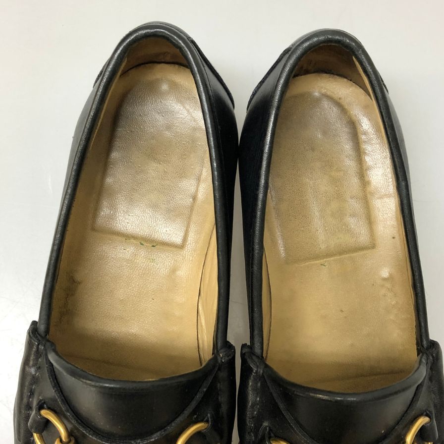 グッチ ビットローファー  メンズ サイズ39.5E ブラック GUCCI 約24.5cm【AFC53】