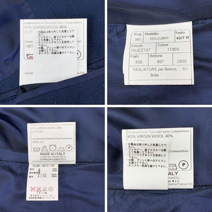 タリアトーレ ブリッラペルイルグスト別注 スリーピース スーツ  3SVJ22B01 ウール コットン ネイビー系 メンズ サイズ42/7R TAGLIATORE【AFB18】