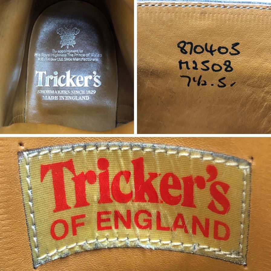 トリッカーズ M2508 ブーツ カーフ ブラック メンズ サイズ7.5 Tricker's ブーツ 約25.5cm【LA】【中古】