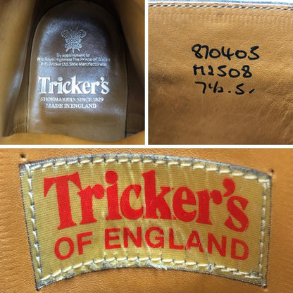 トリッカーズ M2508 ブーツ カーフ ブラック メンズ サイズ7.5 Tricker's ブーツ 約25.5cm【LA】【中古】