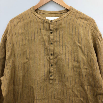 美品◆インターナショナルギャラリービームス シャツ リネンプルオーバー ヘンリーネック ベージュ メンズ サイズM international gallery beams 【AFB34】