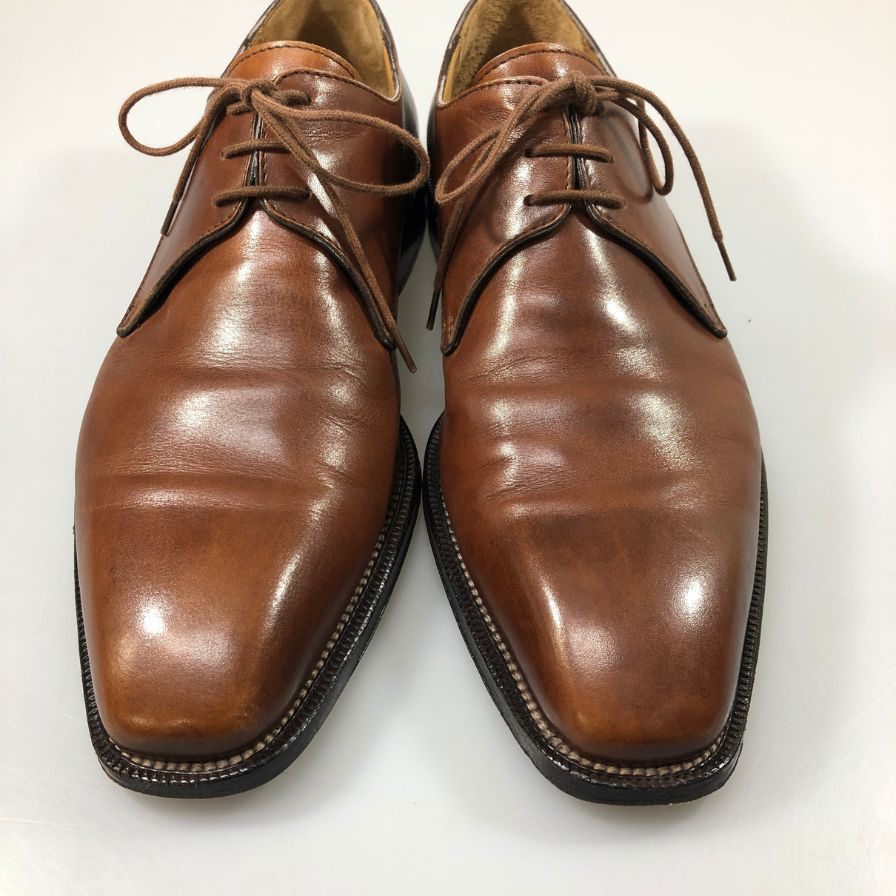 エルメネジルド・ゼニア ナポリ クチュール プレーントゥシューズ サイズ 8 ブラウン メンズ Ermenegildo Zegna Napoli COUTURE 約26.5cm【AFC36】