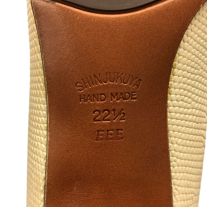 新宿屋 レザーパンプス リザード 4110-955 ゴールド 22.5㎝ レディース shinjukuya 約22.5cm【7-19】