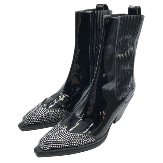 アレクサンドル ボーティエ ヒールブーツ パテントレザー ラインストーン ブラック レディース サイズ36 Alexandre Vauthier 約22.5cm【AFC47】