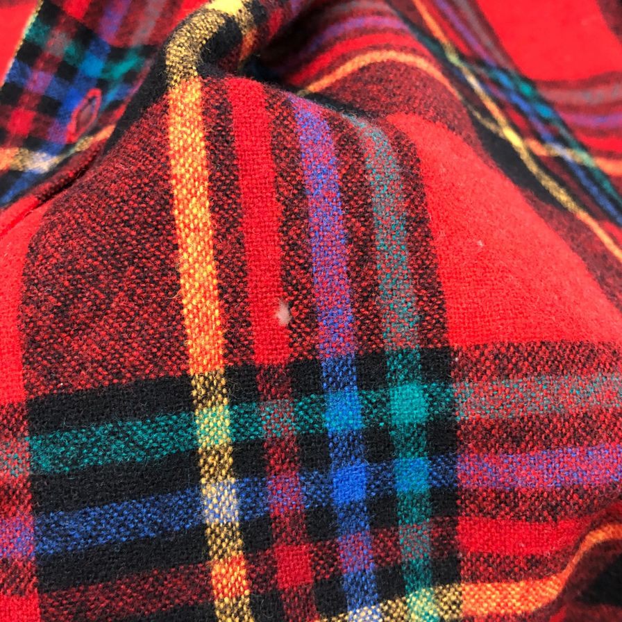 美品◆ペンドルトン 70S チェックシャツ ウール レッド メンズ サイズM PENDLETON 【AFB17】