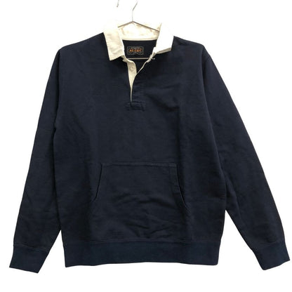 美品◆ビームスプラス ラガーシャツ コットン ネイビーサイズS BEAMS PLUS 【AFB38】