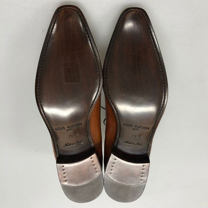 ルイヴィトン レザーシューズ ホールカット メダリオンメンズ サイズ7.5 Ｍブラウン LOUIS VUITTON 約25.5cm【AFD9】