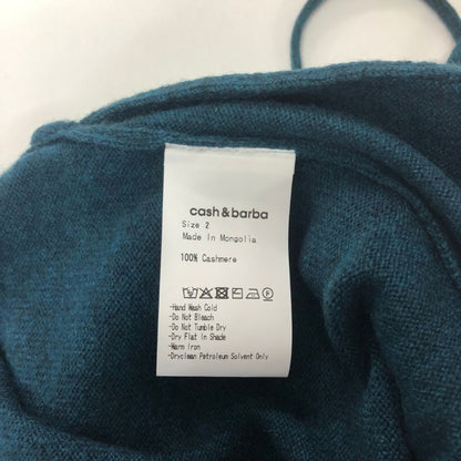 新品同様◆キャッシュ＆バルバ モンゴリアン カシミヤ ニット セットアップ OMCST001 グリーン サイズ2 Cash & Barba 【AFG1】