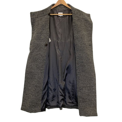 美品◆アルマーニ コレツィオーニ ロングコート ウール ノーカラー ロング丈 ブラウン レディース サイズ42 ARMANI COLLEZIONI 【AFA15】