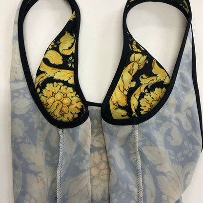 美品◆ヴェルサーチ タンクトップ 総柄 イエロー系 レディース サイズ3 VERSACE 【AFB5】