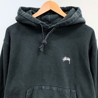 中古◆ステューシー プルオーバーパーカー ロゴ メンズ サイズS ブラック Stussy 【AFB19】