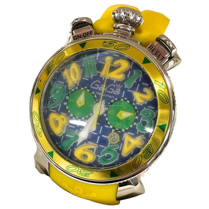 ガガミラノ 6050.LE.02 マヌアーレ 48 ブルー クオーツ  GaGa MILANO【AFI2】【中古】