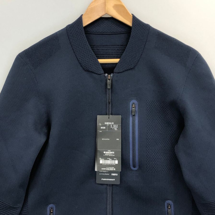 新品同様◆デサント オルテライン トラックジャケット フュージョンニット ネイビー メンズ サイズL DAMOGL03 DESCENTE ALLTERAIN 【AFB4】